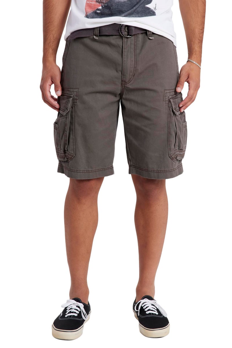Unionbay Men's Cordova Belted Messenger Cargo Short, Saddle, 36